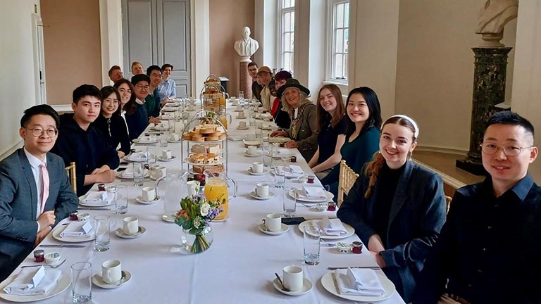 MCFP students sharing an afternoon tea with Manchester’s Lord Mayor