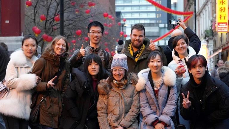 MCFP students celebrating Lunar New Year in Manchester’s Chinatown