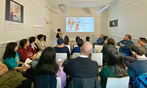 A group of people at a Faculty talk session